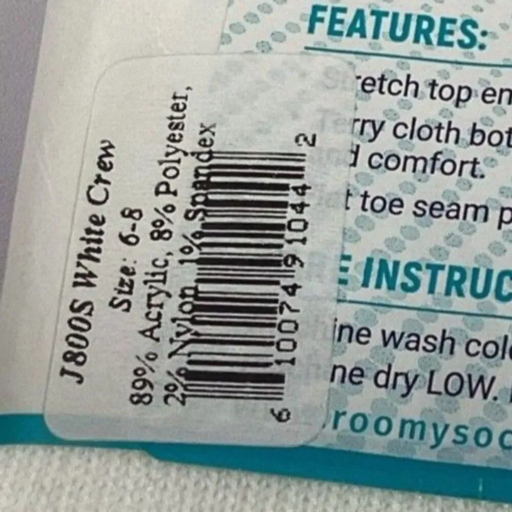 Mens White Crew Diabetic Socks Size 6-8 Lot of 4 Pairs Stretch USA New Roomy